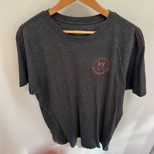 RVCA Charcoal Tee with Subtle Red Stitching